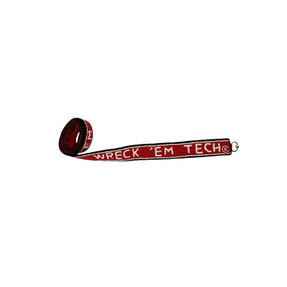 NEW LA CHIC DESIGNS women's texas tech wreck em beaded bag strap in red